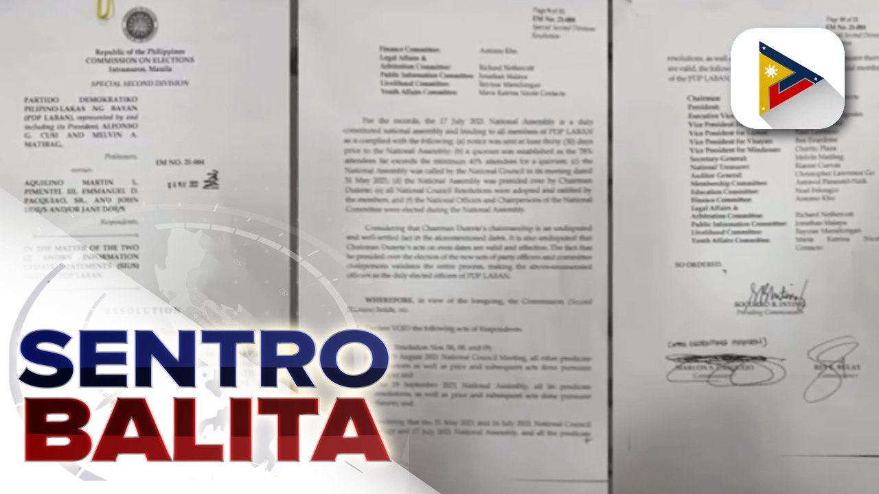 Cusi faction, kinilala ng Comelec second division na lehitimong miyembro ng PDP-Laban