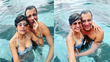 Mandira Bedi  Male Friend के साथ Swimming Pool में फ़ोटो शेयर कर हुईं Troll, Fans बोले ये | FilmiBeat