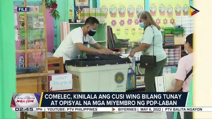 Comelec, kinilala ang Cusi wing bilang tunay at opisyal na mga miyembro ng PDP-Laban
