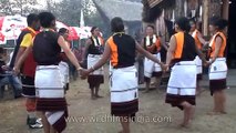 Angami girls having fun during a game, Nagaland