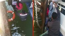 1 saniye bile düşünmedi! İskeleden denize düşen çocuğu kurtaran personel tam not aldı