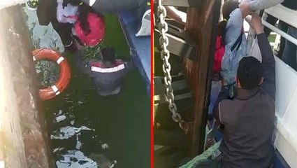 1 saniye bile düşünmedi! İskeleden denize düşen çocuğu kurtaran personel tam not aldı