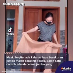 Ngakak! Wanita Ini Bagikan Penampilan Pakai Celana Super Jumbo, Warganet: Bisa Menutupi Masa Lalu