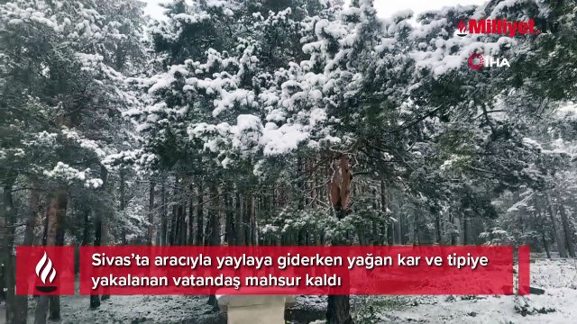 Mayıs ayında yağan kar ve tipi mahsur bıraktı