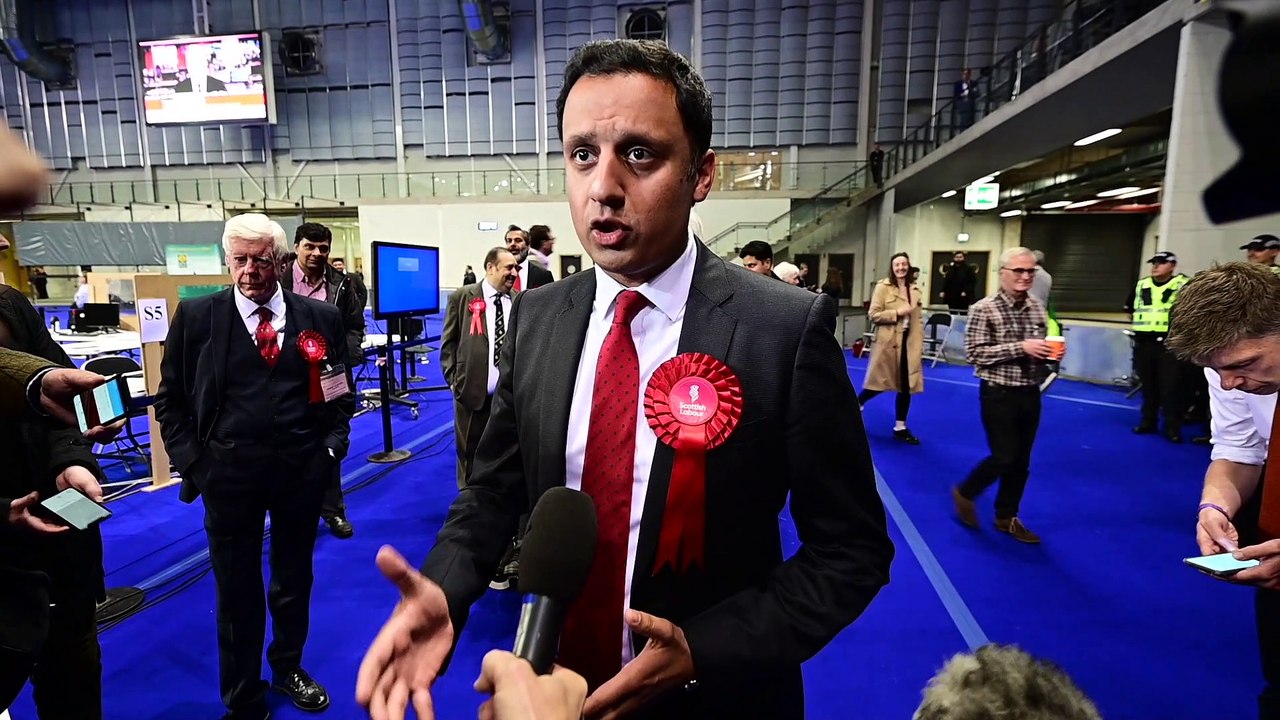 Scottish Labour leader Anas Sarwar arrives at the Glasgow count