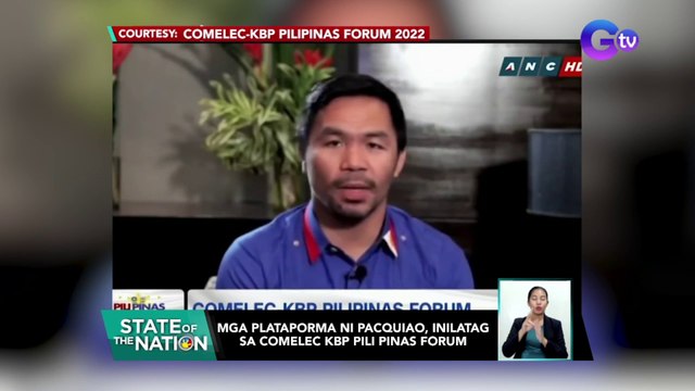 Pacquiao, kasama raw na iaangat ang buhay ng mga bisaya kapag siya ang nanalo bilang pangulo | SONA