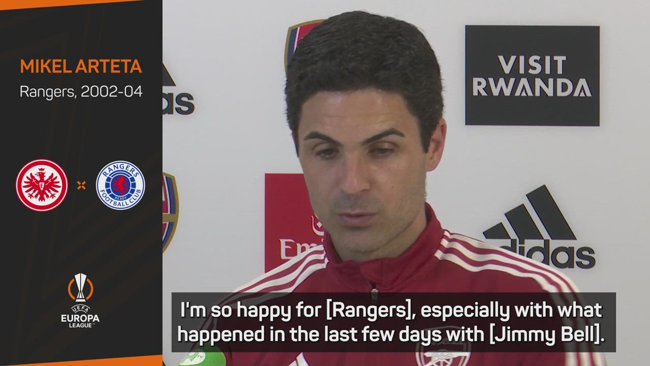 Arteta 'can't imagine' Glasgow scenes if Rangers win Europa League