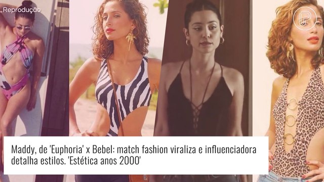 Maddy, de 'Euphoria' x Bebel: match fashion viraliza e influenciadora detalha estilos. 'Estética anos 2000'