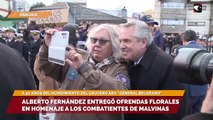 Alberto Fernández entregó ofrendas florales en homenaje a los Combatientes de Malvinas