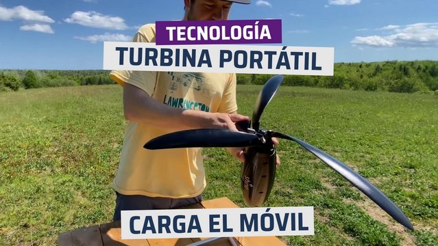 [CH] Turbina portátil que carga el móvil con el viento