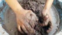 Gritty Sand Cement Water Pouring Mixing Paste Play Cr: Awunai ASMR