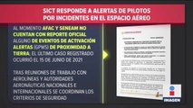 SICT responde a alertas de pilotos por incidentes en el espacio aéreo