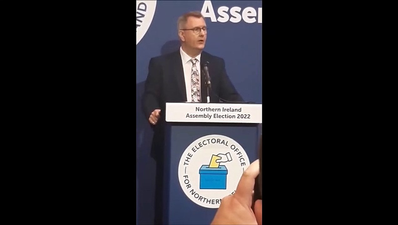 Sir Jeffrey Donaldson on the NI Protocol during his Lagan Valley election acceptance