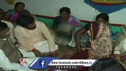 BJP Leader Vivek Venkataswamy Meet Nagaraju Wife Ashrin Sultana _ Saroornagar Incident _ V6 News