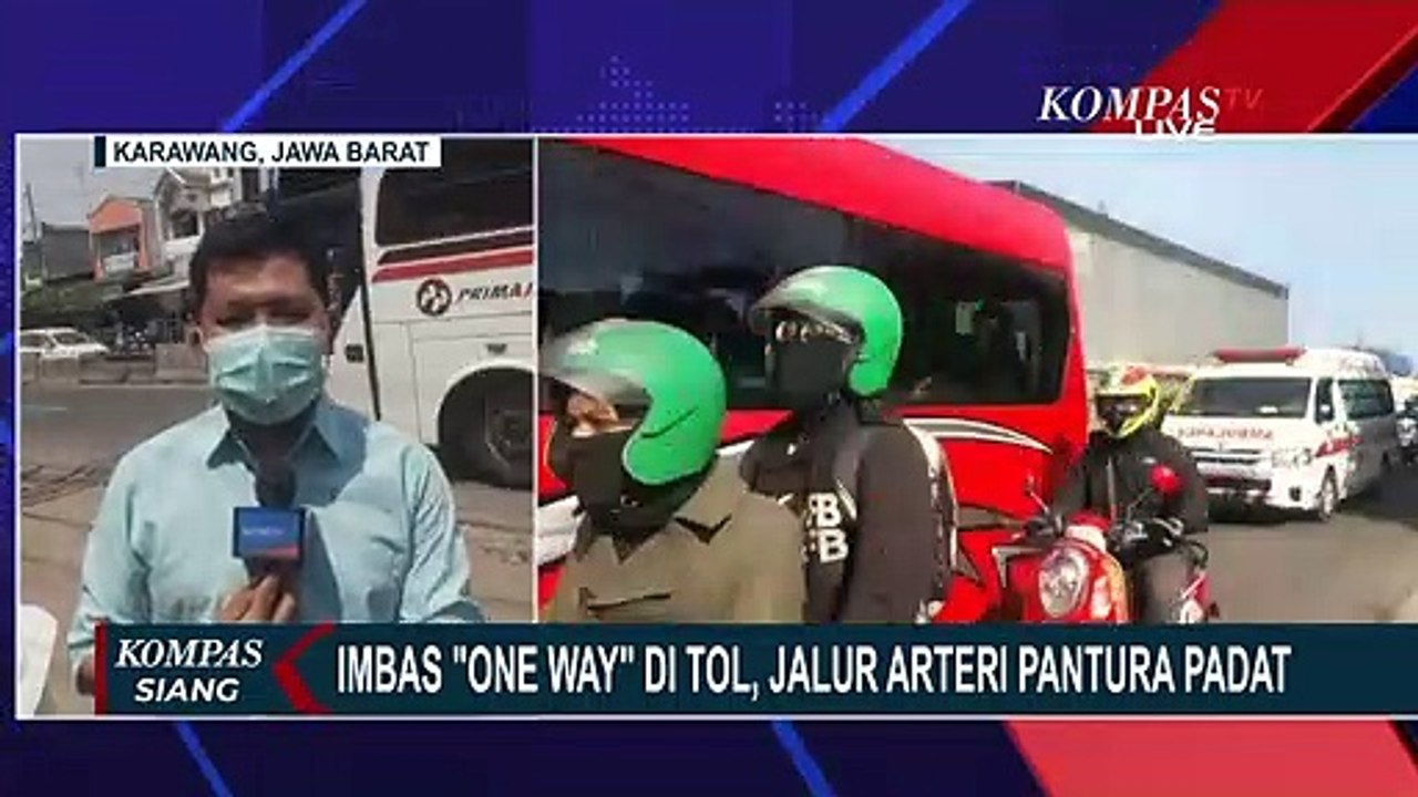 Imbas One Way,  Kendaraan Pemudik Jalur Lintas Arteri Karawang Terpantau Padat!