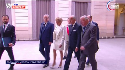 Cérémonie d'investiture: Brigitte Macron rejoint la salle des fêtes de l'Élysée