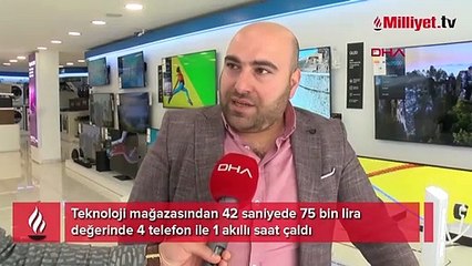 42 saniyede 75 bin TL'lik cep telefonu hırsızlığı kamerada