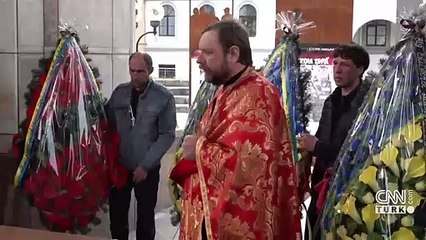 Ukrayna askeri için cenaze töreni düzenlendi