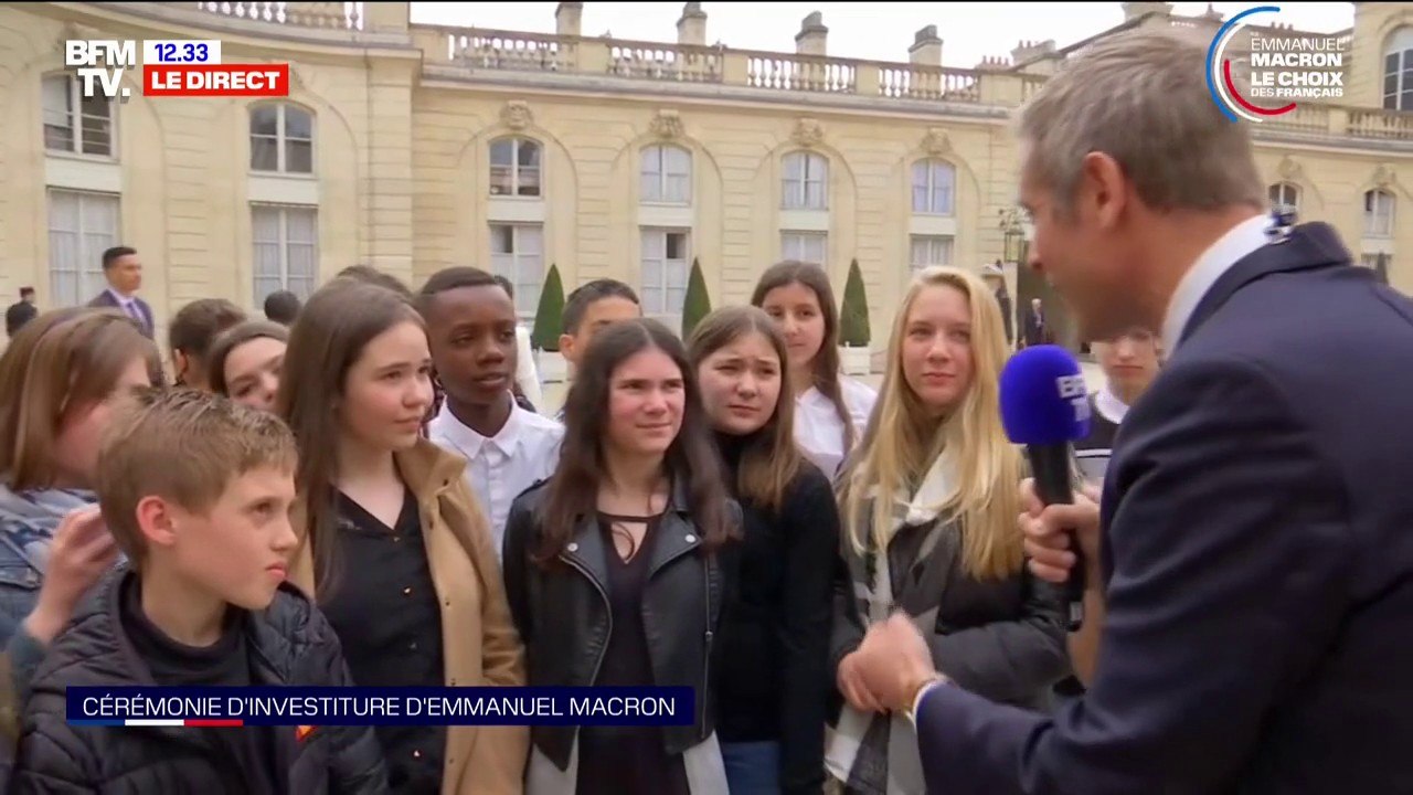 "C'est vraiment très cool et on s'y attendait pas": une classe de 6ème invitée à l'investiture d'Emmanuel Macron à l'Élysée