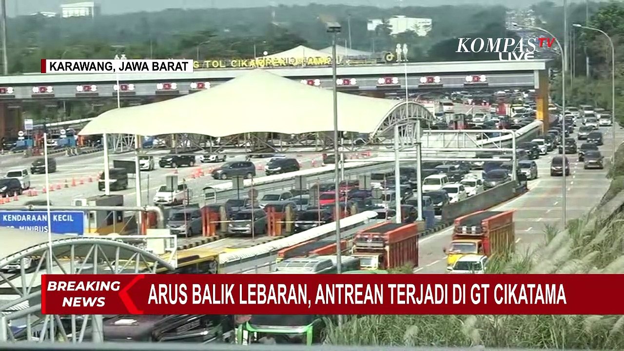 Sejak Pagi, Kendaraan Arus Balik Masih Menumpuk di Tol Cikampek Utama