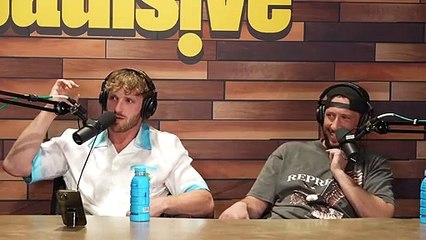 Logan Paul laughs at Brendan Schaub for putting his special on Youtube, his co-host immediately changes the subject