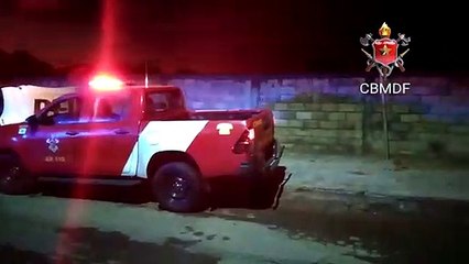 Caminhão pega fogo no Núcleo Bandeirante