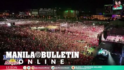 Aerial shot of crowd during UniTeam's BBM-Sara "Miting De Avance" in Paranaque City