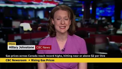Gas prices across Canada hitting near or above $2