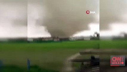 Hindistan’da paniğe neden olan hortum kamerada