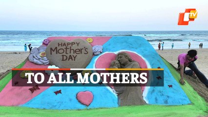 Mother’s Day Special: Beautiful Sand Art At Puri Beach By Manas Sahoo