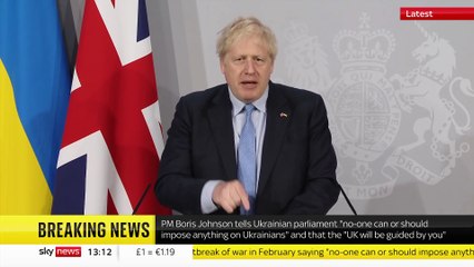 Boris Johnson- Ukraine will win war and 'be free'
