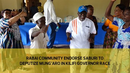 Rabai community endorse Saburi to deputize Mung'aro in Kilifi governor race