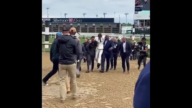 Jack Harlow catches backlash for having black men carry him to avoid getting his shoes dirty at the Kentucky Derby
