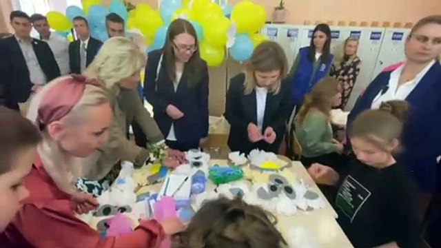 Ukraine: Jill Biden meets Olena Zelenska at a school close to the Ukraine-Slovakia border