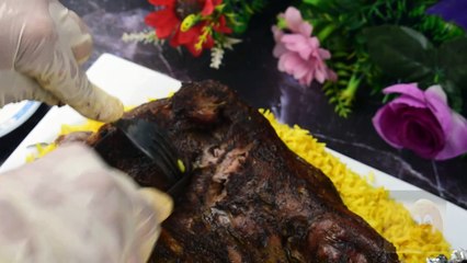 Roasted lamb shoulder, moist and tender