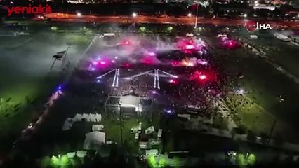 Yenikapı'da muhteşem görüntü! Trabzonspor’un şampiyonluk kutlaması havadan görüntülendi
