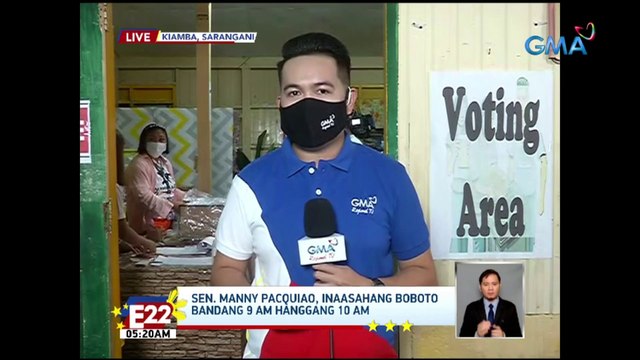 Sen. Manny Pacquiao, inaasahang boboto bandang 9am hanggang 10am | Eleksyon 2022