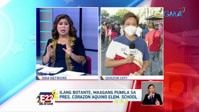 Ilang botante, maagang pumila sa Pres. Corazon Aquino Elementary School | Eleksyon 2022
