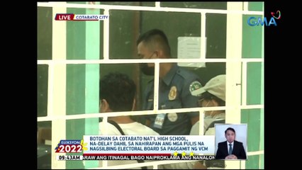 Botohan sa Cotabato City Nat'l HS, na-delay dahil sa nahirapan ang mga pulis na nagsilbing electoral board sa paggamit ng VCM | Eleksyon 2022