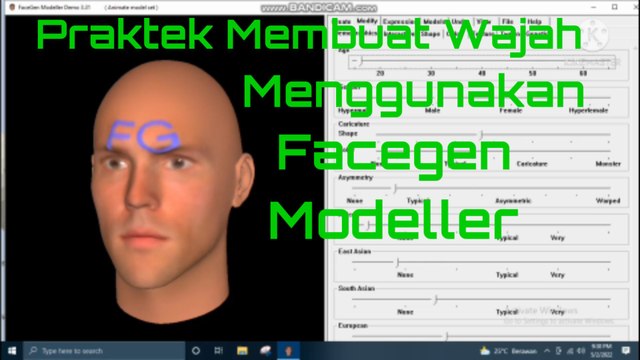 Praktek Membuat Wajah Menggunakan Facegen Modeller
