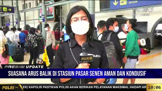 Live Report Ratu Dianti - Suasana Arus Balik di Stasiun Pasar Senen Aman dan Kondusif
