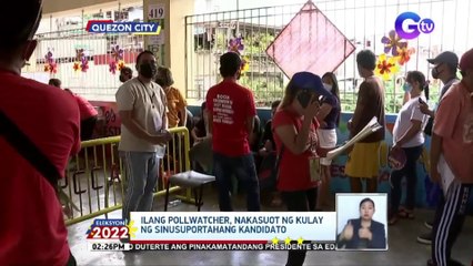 Ilang pollwatcher sa QC, nakasuot ng kulay ng sinusuportahang kandidato | Eleksyon 2022