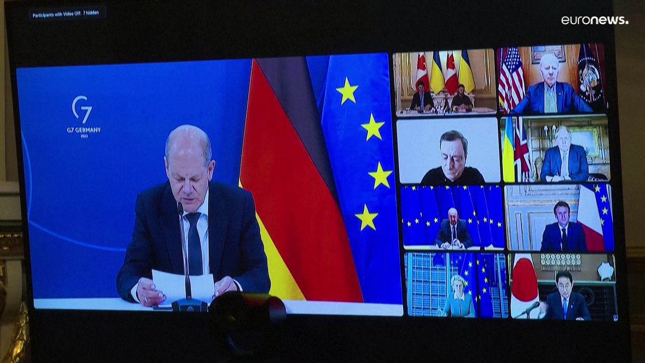 Ukrainischer Präsident Selenskyj fordert von G7-Staaten weitere finanzielle Unterstützung