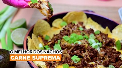 O Melhor dos Nachos: Carne moída e queijo