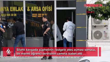 Korku dolu anlar! Silahlı kavgada öğrenci servisine mermi isabet etti
