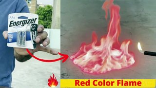 How to make Red Fire Using Lithium Battery | Red Flame