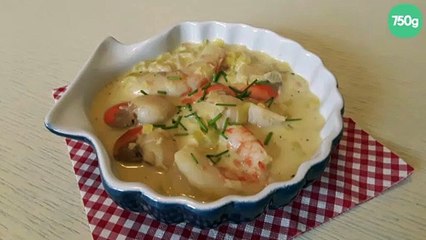 Matelote de St Jacques et gambas au thermomix
