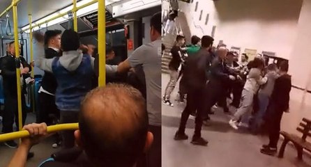 Metroda sigara içme kavgası! Tekme ve yumruklar havada uçuştu