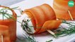 Rouleaux de carottes garnis au fromage frais