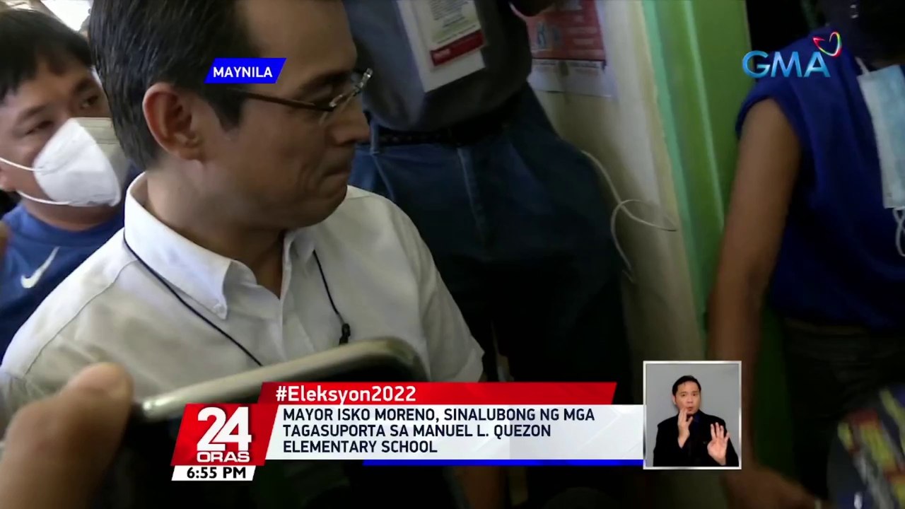Mayor Isko Moreno, sinalubong ng mga tagasuporta sa Manuel L. Quezon Elementary School | 24 Oras